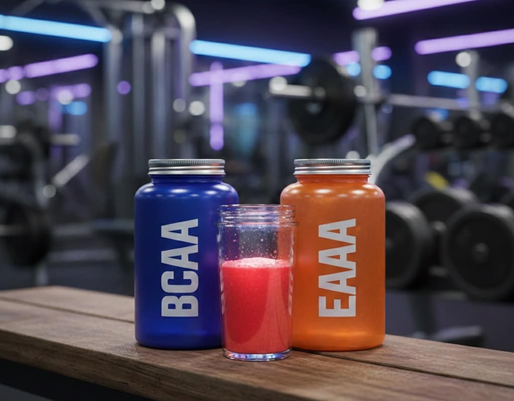 Comparativa de suplementos BCAAs vs EAAs en un gimnasio